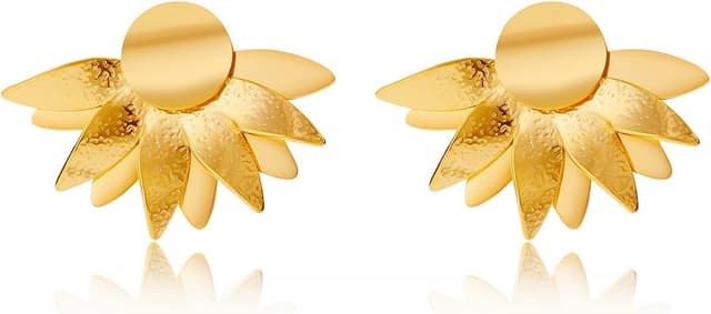 Detalle de Boucles d’oreilles fleur plaquées or 18 carats BUEMMR pour femmes