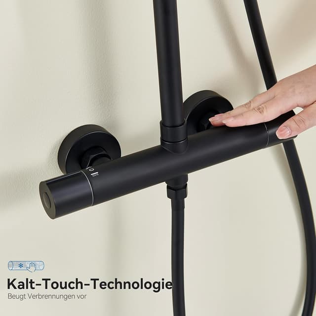 Thumbnail 2 de Auralum Duschsystem Verbrühschutz Thermostat Schwarz