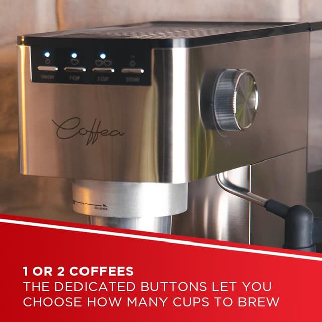 Detalle de Polti Coffea P10S espresso machine, 1.3L