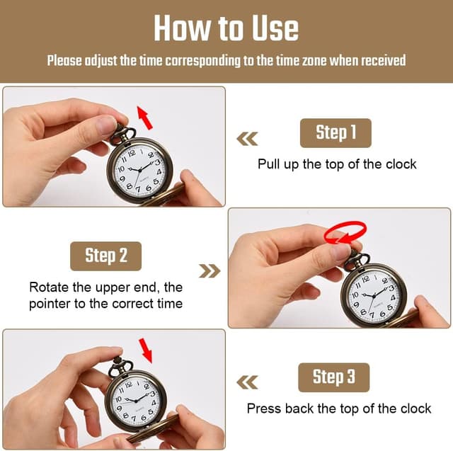 Detalle 2 de Vicloon Vintage Taschenuhr 4 cm