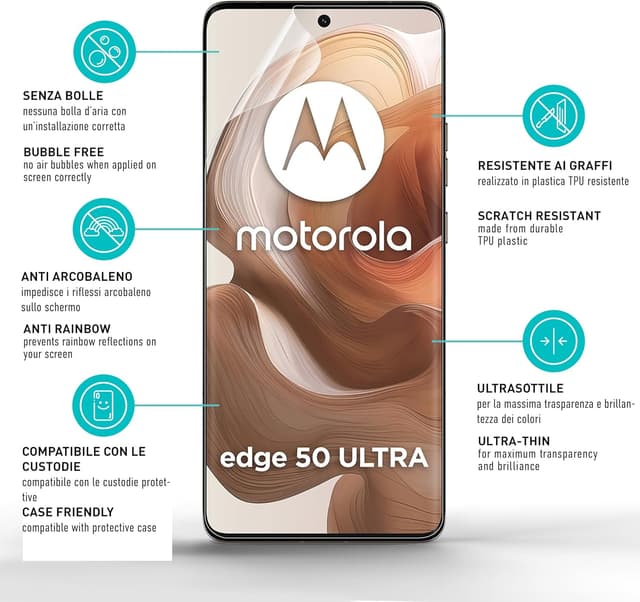 Detalle de smartect Pellicola Protettiva TPU per schermo (2+2 pezzi) per Bull24! con copertura completa