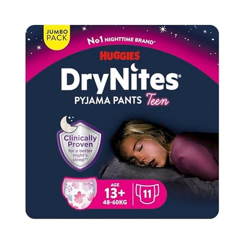 Detalle de Huggies DryNites Pañales de Noche para Niña 13+ (48-60 kg)