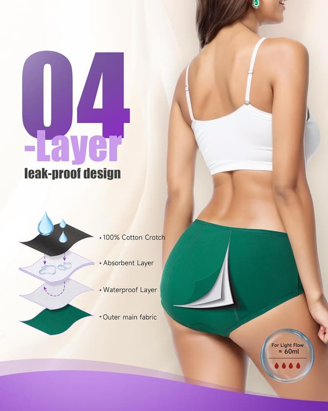 Thumbnail 3 de TANSTC Mutande Mestruali Cotone 3 Pack 4 strati