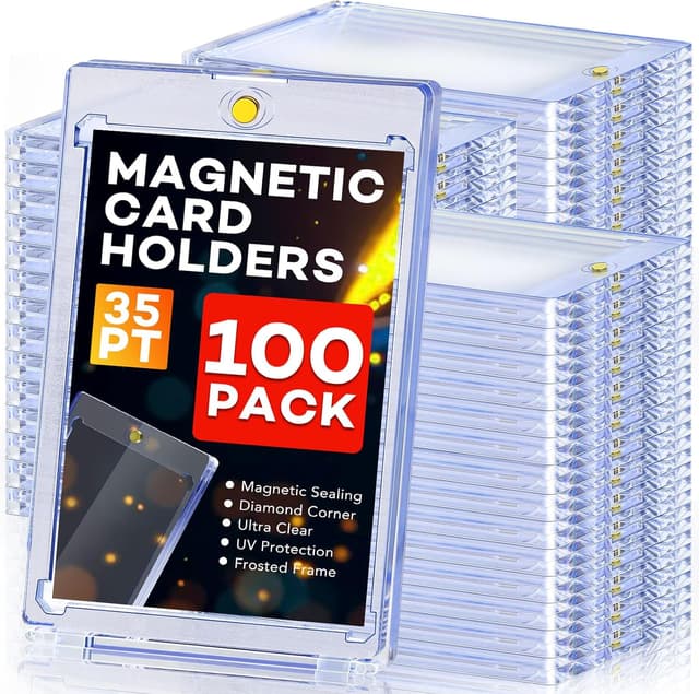 Detalle de 100ct Magnetic Card Holders with One-Touch Magnetic Closure (35pt UV Protection)