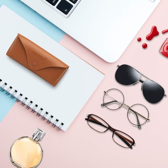 Detalle 1 de Kono PU leather glasses case 16 x 6.5cm