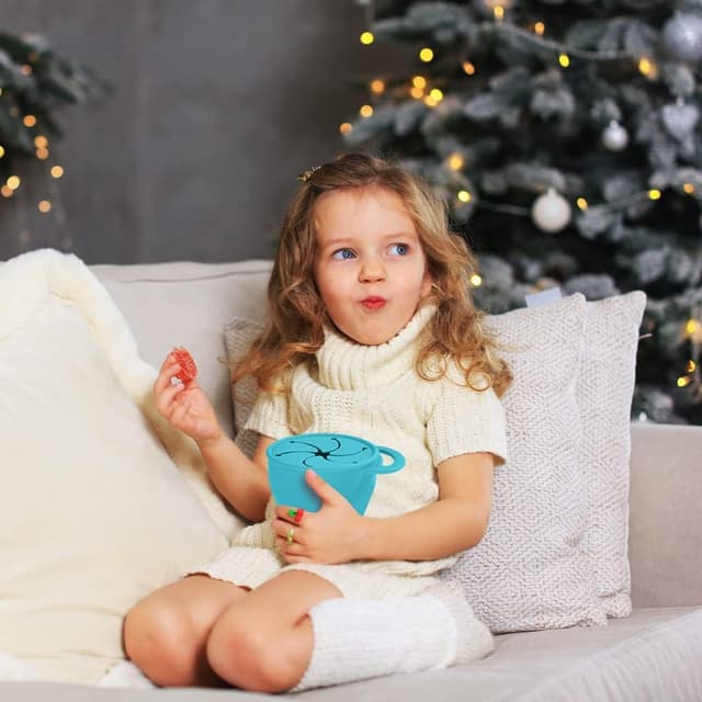 Thumbnail 6 de Vicloon Tazza per Spuntino 350 ml in silicone senza BPA, contenitore porta snack con maniglia e copertura anti-rovesciamento