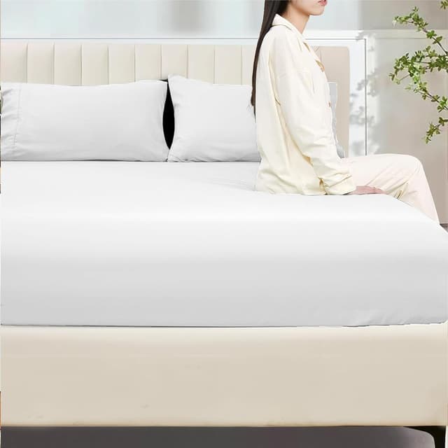 Thumbnail 1 de My Home Store Double Egyptian Cotton Fitted Sheet