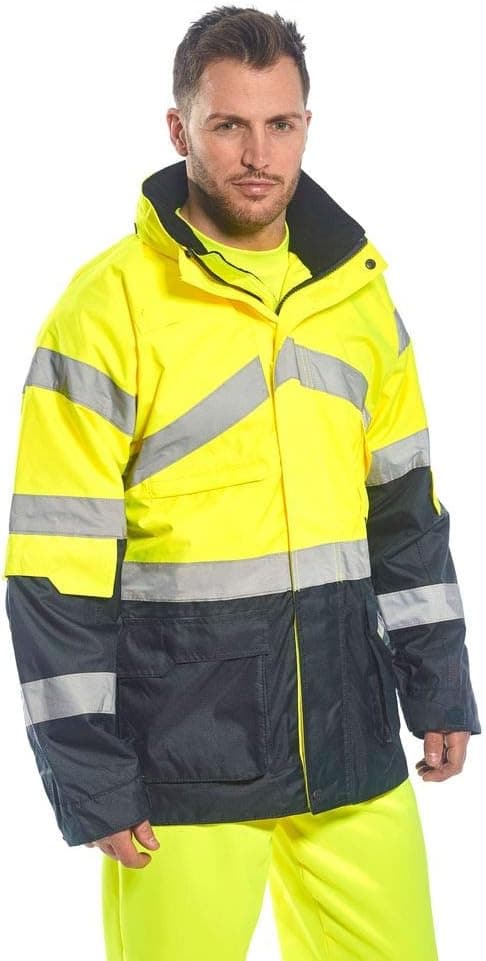 Detalle 2 de Parka haute visibilité bicolore Portwest S760 respirante imperméable jaune/marine (M)