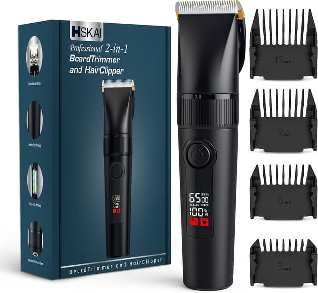 Detalle de HSKAI 2-in-1 Beard Trimmer and Hair Clipper