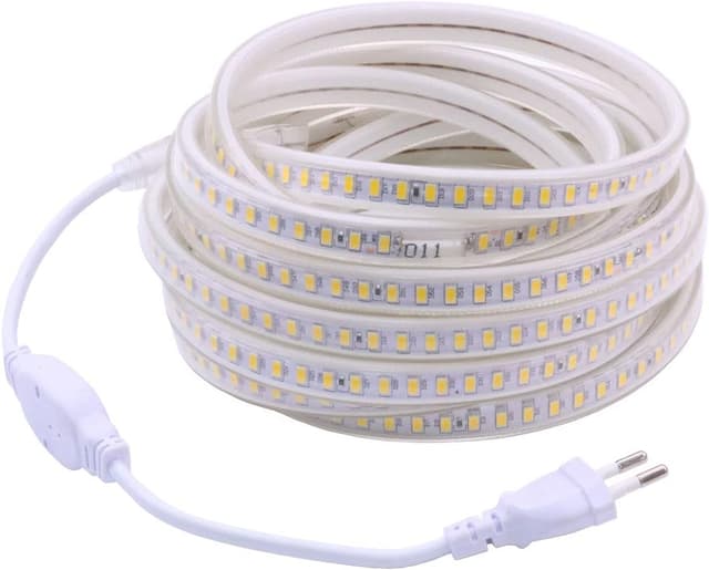 Detalle 2 de pcning Strisce LED SMD 5730 120 LED/m 220V IP67 6 m Bianco Caldo 3000K con clip di montaggio
