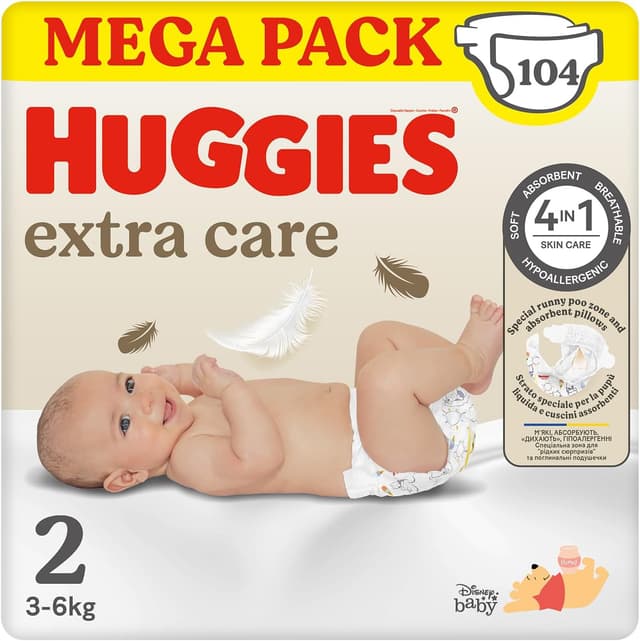 Detalle de HUGGIES Extra Care Taglia 2 104 pz