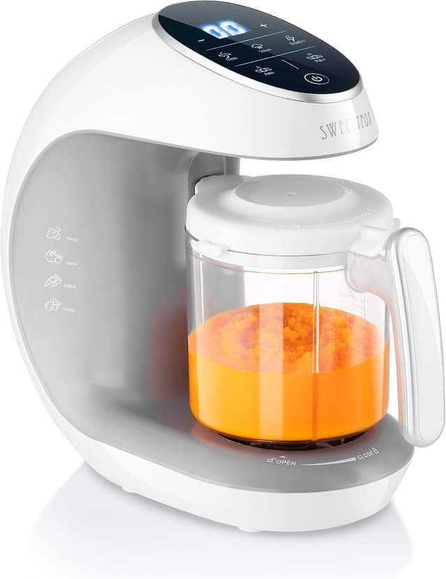 Detalle de Sweety Fox 7-in-1 Multifunktions Babynahrungszubereiter – Dampfgarer, Mixer, Pulse, Sterilisieren & mehr