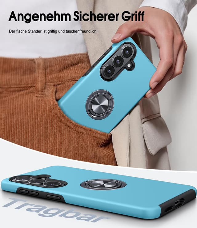 Thumbnail 6 de AOUIA Schutzhülle für Samsung Galaxy S26 (6,3 Zoll) mit 2x Panzerglas – 3-in-1 Set inkl. 360° Ring-Kickstand