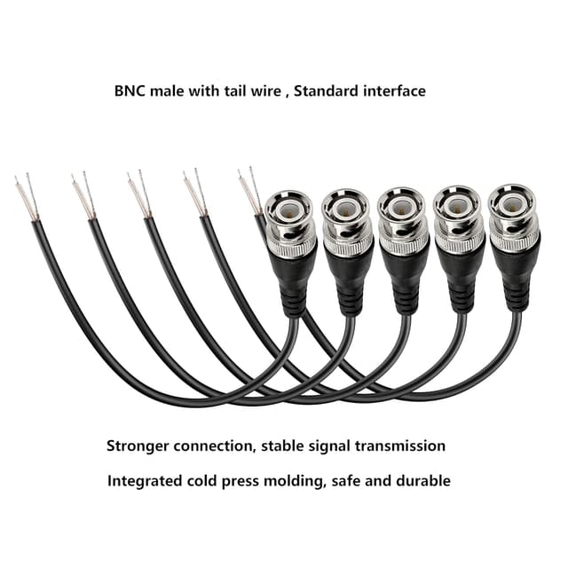 Thumbnail 6 de BNC pigtail cable 5 pack for CCTV
