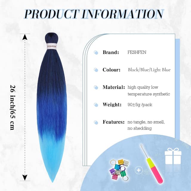 Detalle de FESHFEN Yaki Flechthaar Extensions, 65 cm