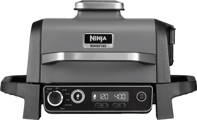 Detalle de Ninja Woodfire Outdoor Grill OG701EU – kompakter Elektrogrill mit Smoker-Box