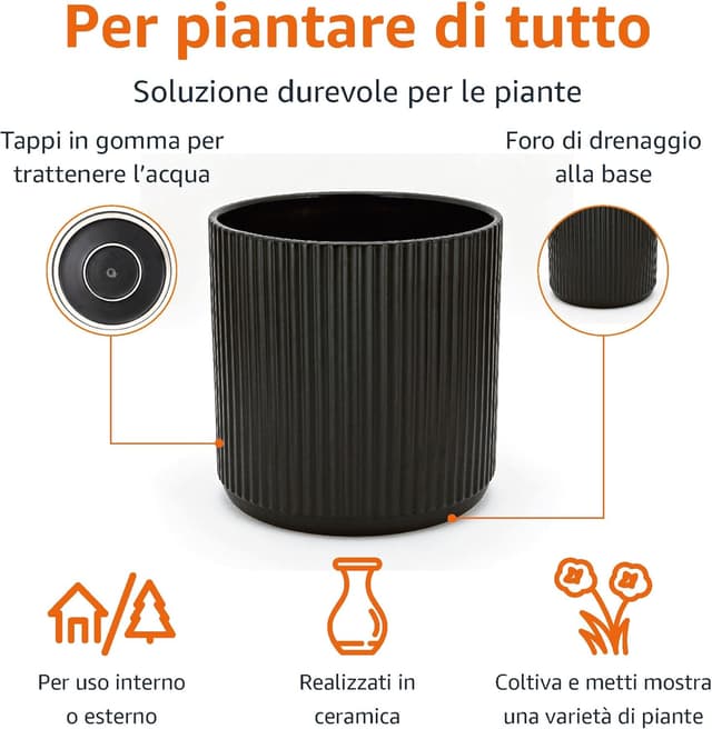 Thumbnail 1 de Amazon Basics Vaso in ceramica 20,3 cm