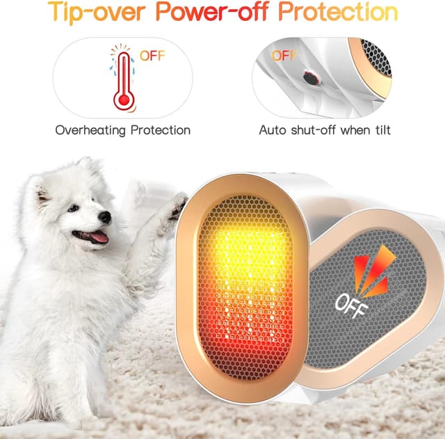 Thumbnail 4 de 1200W Portable Ceramic Space Heater with Thermostat