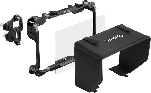 Detalle de SmallRig Monitor Cage Kit for Atomos Shinobi II (5030) with Sunhood & Screen Protector