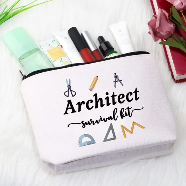 Detalle 2 de JTOUK Architecture Student Gift Architect Survival Kit Zip Pouch Makeup Bag (Survival Kit Architect Bag EU)