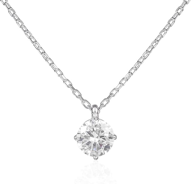 Detalle de namana Collana in Argento Sterling 925 con ciondolo rotondo di zirconia e zirconi colorati o bianchi