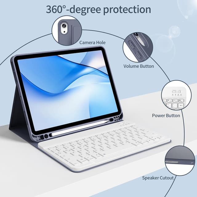 Detalle 2 de GKABXY Hülle mit Tastatur für iPad 10,9/11 Zoll