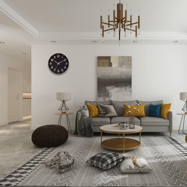 Thumbnail 4 de 12 Inch Wall Clock Silent – Modern Gold 🕰