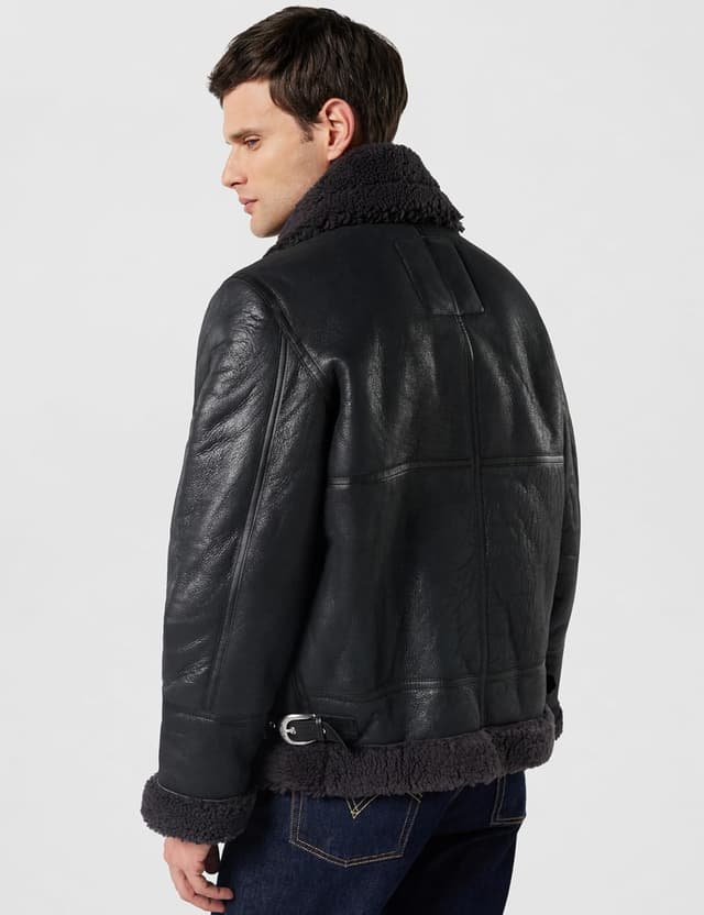 Detalle 2 de Schott Bombardier Mouton retourné Café