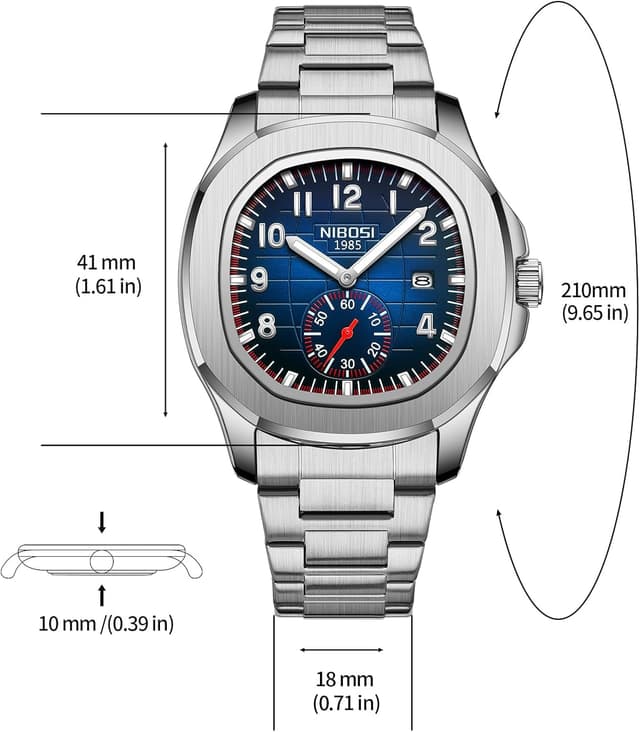 Detalle de NIBOSI 2653 orologio da uomo analogico al quarzo impermeabile con datario
