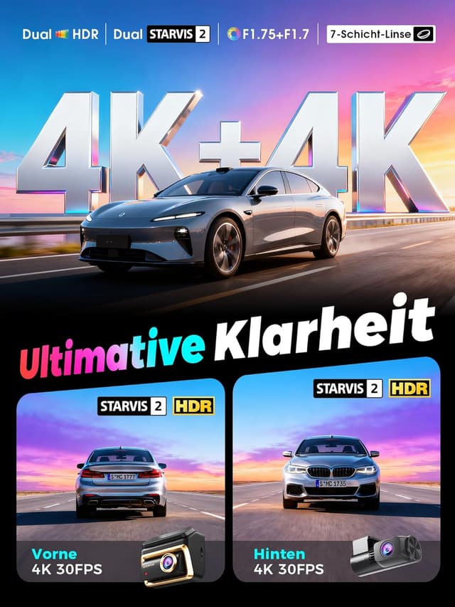 Detalle 2 de DDPAI Z90 Master Dual-Dashcam 4K+4K mit GPS, WiFi & 24h Parküberwachung