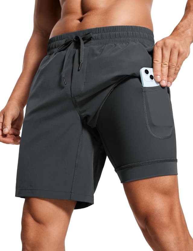 Detalle de CRZ YOGA Short Running Homme avec doublure intégrée – 18 cm, gris encre L