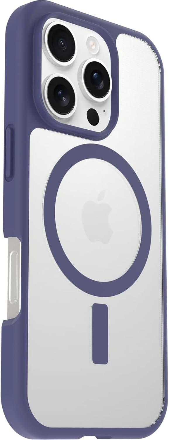 Detalle 2 de OtterBox React Series MagSafe per iPhone 16 Pro: cover ultrasottile antiurto e trasparente/viola