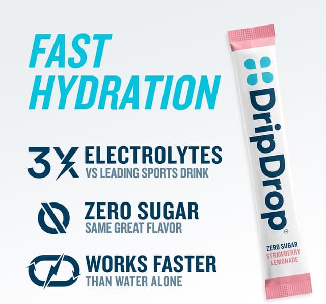 Thumbnail 4 de DripDrop Sugar Free Hydration Packets Strawberry Lemonade