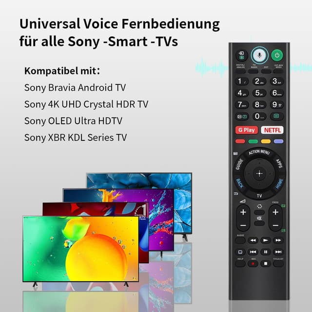 Detalle 2 de Gvirtue RMF-TX310E / RMF-TX220E Sprach-Fernbedienung für Sony Bravia Smart TV (Ersatz mit Mikrofon)