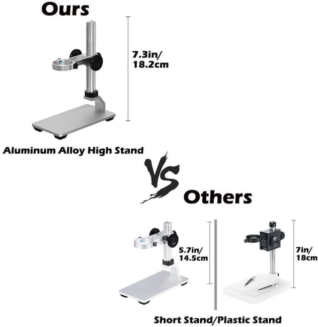 Detalle de Ninyoon Universal Microscope Stand Pro – adjustable aluminium alloy base for USB/digital/WiFi microscopes