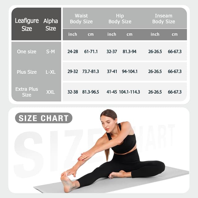 Detalle 2 de Leafigure 3-pack high-waisted leggings for women (black) – non see-through workout, yoga & everyday wear