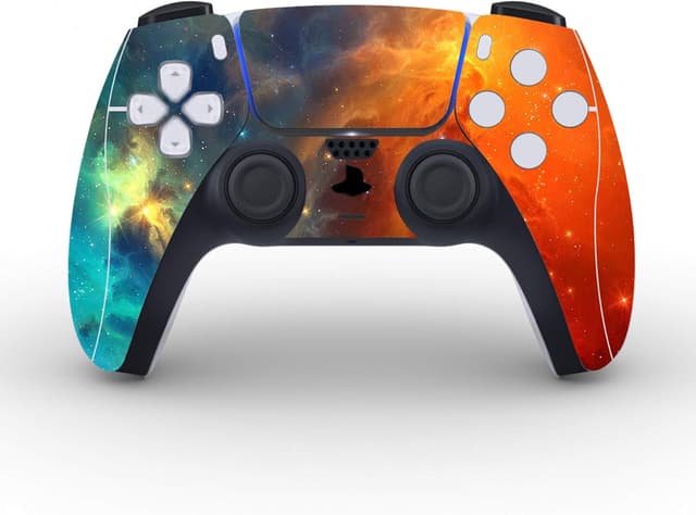 Detalle de playvital Orange Star Universe PS5 skin set