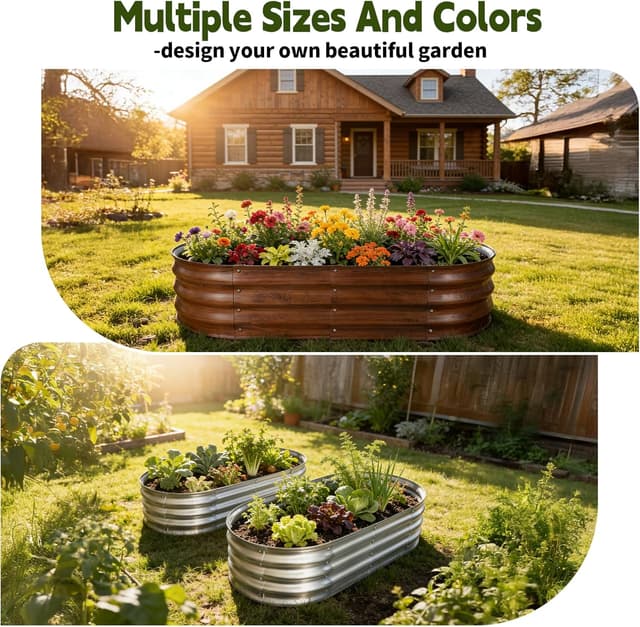 Thumbnail 6 de Vivagarden Galvanized Raised Garden Bed (4x2x1 ft) — Metal Planter Box for Vegetables, Herbs, Flowers