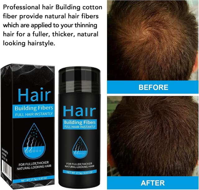 Detalle 2 de NUEDSFXO Fibre per Capelli alla Cheratina con Applicatore – Polvere correttiva marrone medio