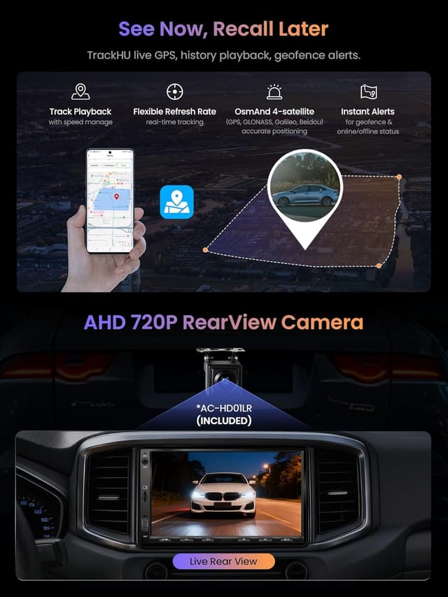 Detalle de ATOTO A5 autoradio 2 DIN Android da 7” con wireless CarPlay/Android Auto e telecamera di backup