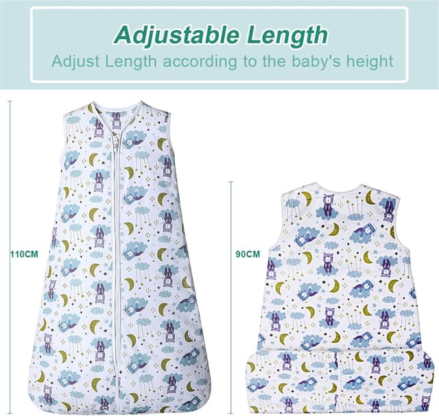 Detalle de Lictin Baby Sleep Bag 1.0 Tog Cotton (Sleeveless) with Adjustable Length, 18–36M