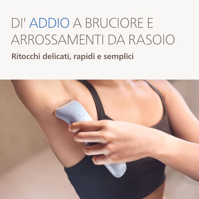 Detalle de Philips Epilatore Serie 8000 BRE709/00 Wet & Dry senza fili con ProGuide e 5 accessori