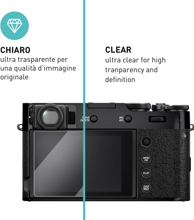 Detalle de smartect Vetro Temperato per Fujifilm X100VI / X100V / X-T4 / X-E4 (3 pezzi, Clear) con durezza 9H
