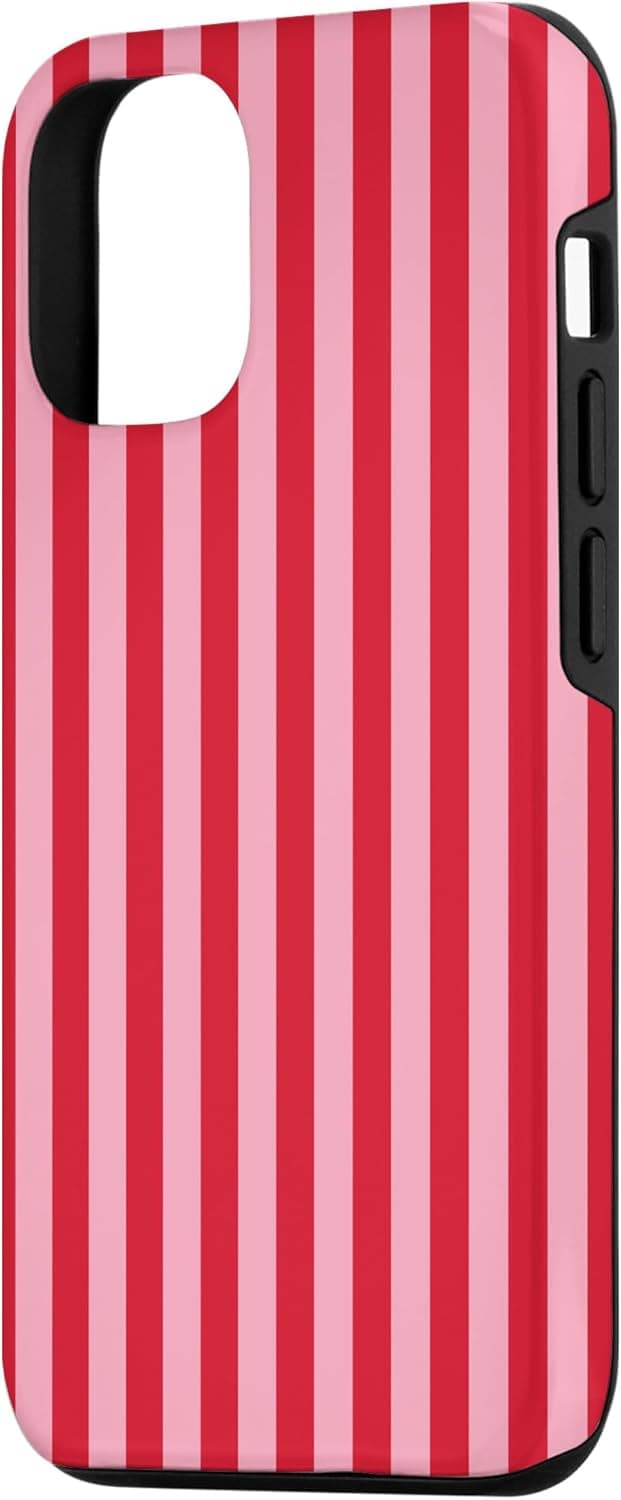 Detalle de Coque Jolies lignes verticales à rayures roses et rouges pour iPhone 12 / 12 Pro