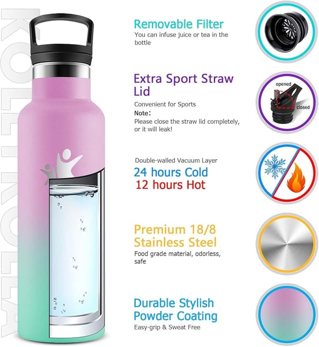 Detalle 2 de KollyKolla Botella térmica 500 ml para niños