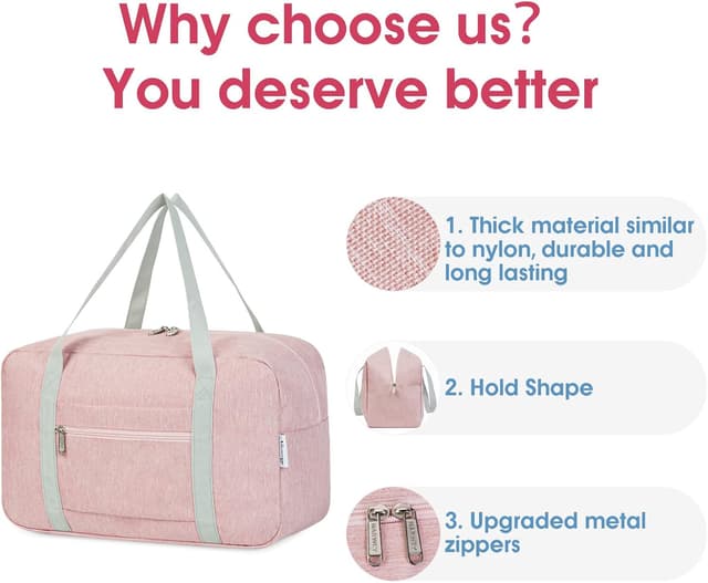 Detalle de Underseat foldable travel duffel for Ryanair cabin bags (40x30x20) – Pink, 20L holdall tote