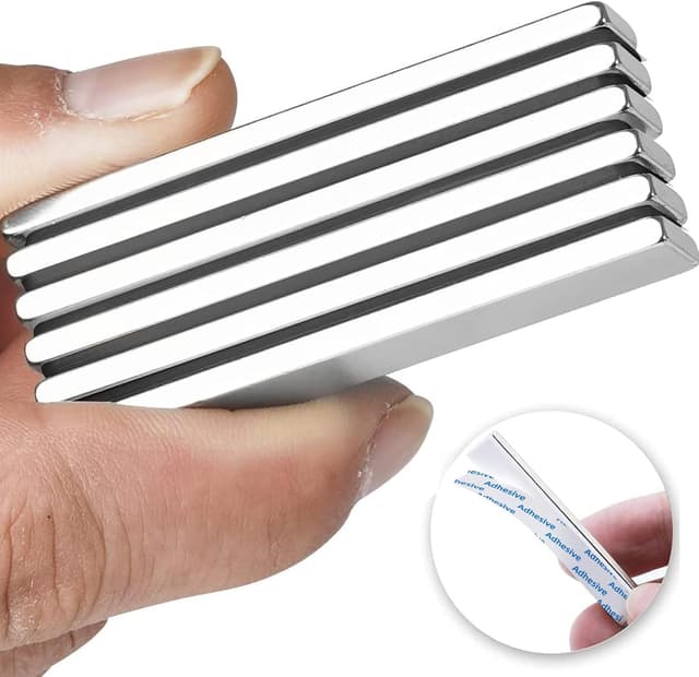 Detalle de FINDMAG Stark-Neodym-Magnete mit doppelseitigem Klebeband, 8er-Set (60 x 10 x 3 mm)