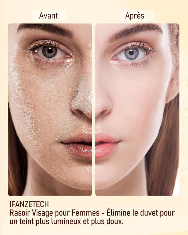 Detalle de Tondeuse à sourcils & rasoir visage femme 2 en 1 rechargeable avec LED (rose)