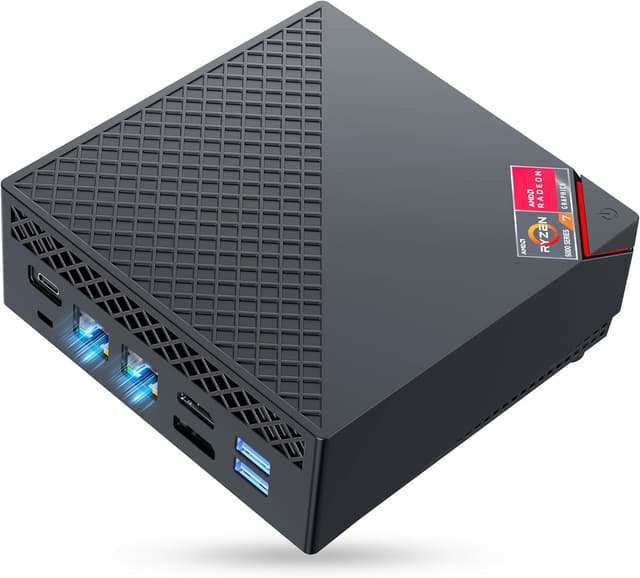 Detalle de NiPoGi AM06 PRO Mini PC mit AMD Ryzen 7 7730U, 32 GB RAM, 1 TB SSD, WiFi 6 & Dual-LAN für Büro, Schule und Home-Entertainment