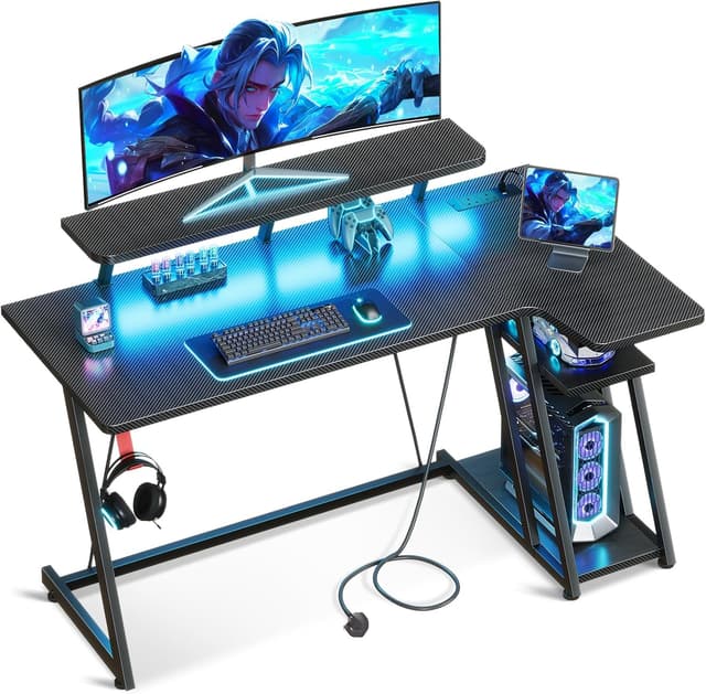 Detalle de ODK Gaming Desk with LED Lights 120cm